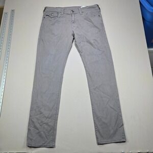 True Religion Geno Relaxed Slim Fit Grey Mens Jeans Size 36